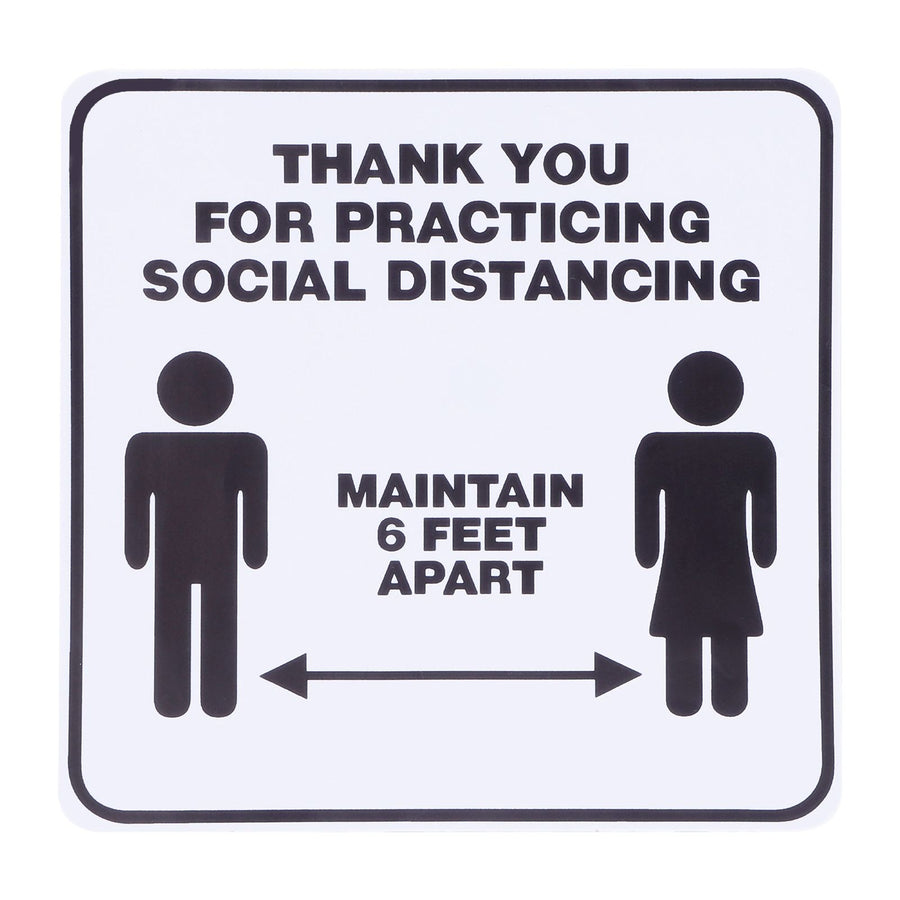 2 Set Floor Sticker Floor Distancing Signs Marker Warning Decal for Mall School Public Area