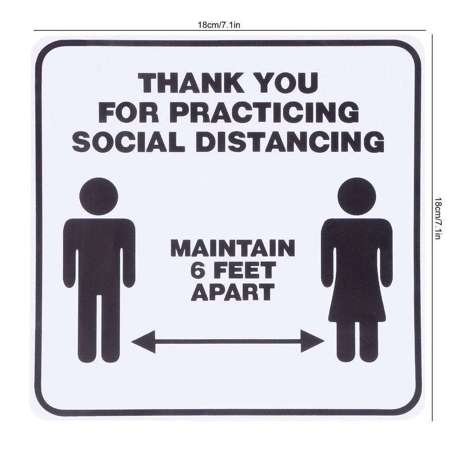 2 Set Floor Sticker Floor Distancing Signs Marker Warning Decal for Mall School Public Area