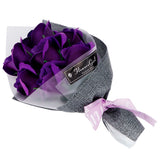 Rose Bouquet Artificial Fake Soap Flower Bunch for Wedding Ceremony Valentine's Day GiftPurple
