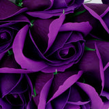 Rose Bouquet Artificial Fake Soap Flower Bunch for Wedding Ceremony Valentine's Day GiftPurple