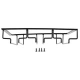 Wine Glass Rack Under Cabinet Stemware Holder Storage Hanger Metal Organizer for Bar Kitchen3 Slot 30x22.5cm Black
