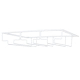 Wine Glass Rack Under Cabinet Stemware Holder Storage Hanger Metal Organizer for Bar Kitchen3 Slot 30x22.5cm White