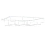 Wine Glass Rack Under Cabinet Stemware Holder Storage Hanger Metal Organizer for Bar Kitchen3 Slot 30x22.5cm White