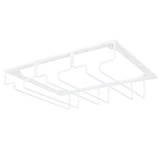 Wine Glass Rack Under Cabinet Stemware Holder Storage Hanger Metal Organizer for Bar Kitchen3 Slot 30x22.5cm White - 45-Degree Angle