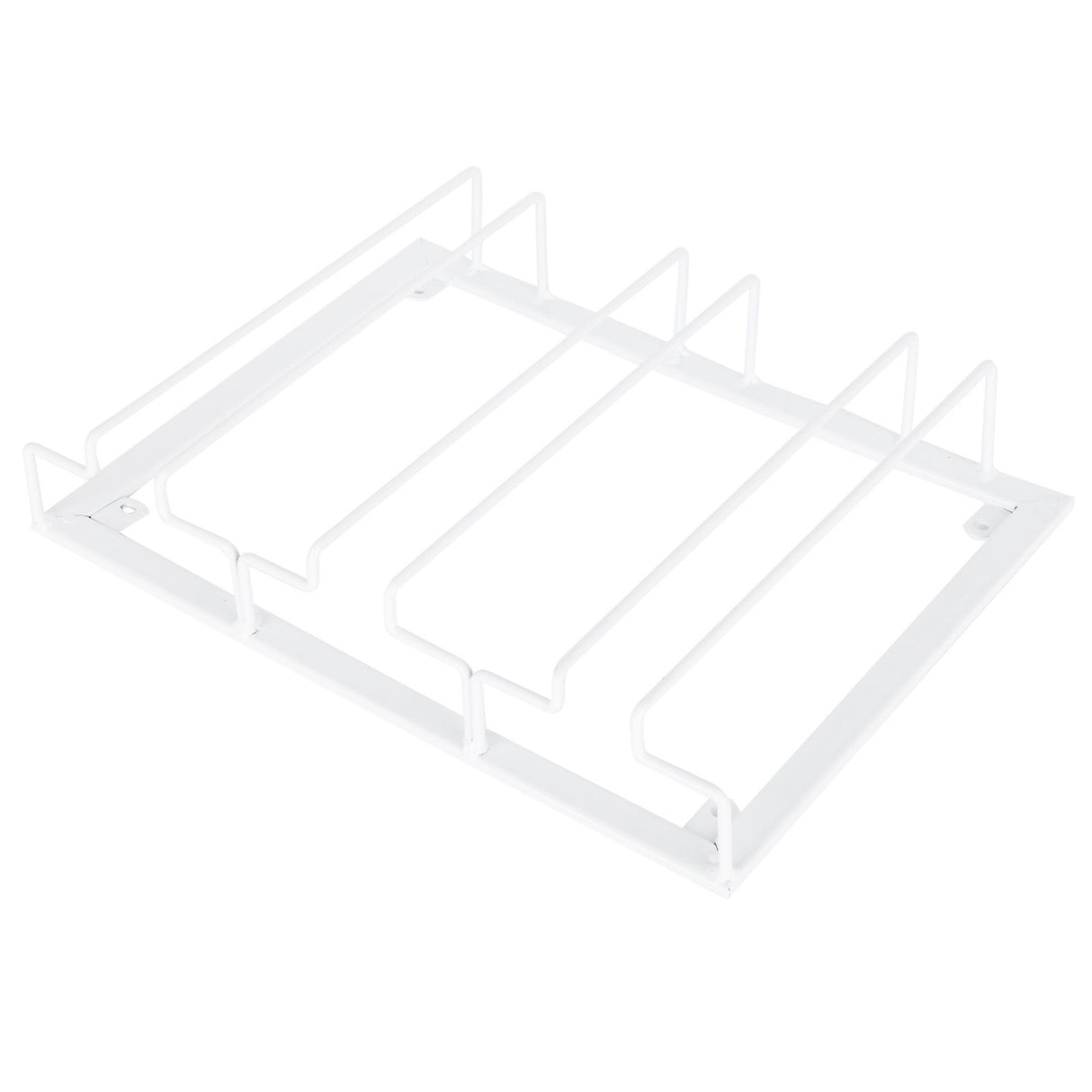 Wine Glass Rack Under Cabinet Stemware Holder Storage Hanger Metal Organizer for Bar Kitchen3 Slot 30x22.5cm White