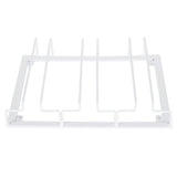 Wine Glass Rack Under Cabinet Stemware Holder Storage Hanger Metal Organizer for Bar Kitchen3 Slot 30x22.5cm White - Low Angle