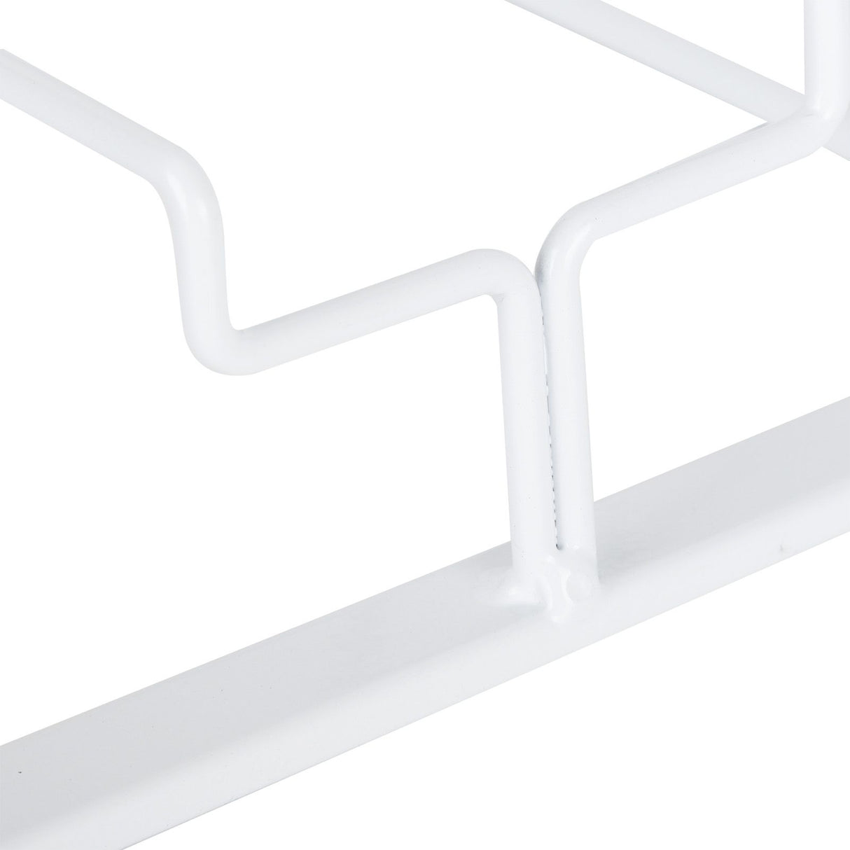 Wine Glass Rack Under Cabinet Stemware Holder Storage Hanger Metal Organizer for Bar Kitchen3 Slot 30x22.5cm White