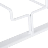Wine Glass Rack Under Cabinet Stemware Holder Storage Hanger Metal Organizer for Bar Kitchen3 Slot 30x22.5cm White - Extra Image