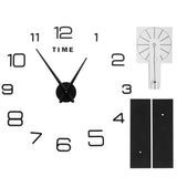DIY Wall Clock Acrylic Frameless Mirror Surface Wall Sticker Clock Decor for Living Room BedroomBlack