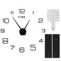 DIY Wall Clock Acrylic Frameless Mirror Surface Wall Sticker Clock Decor for Living Room BedroomBlack
