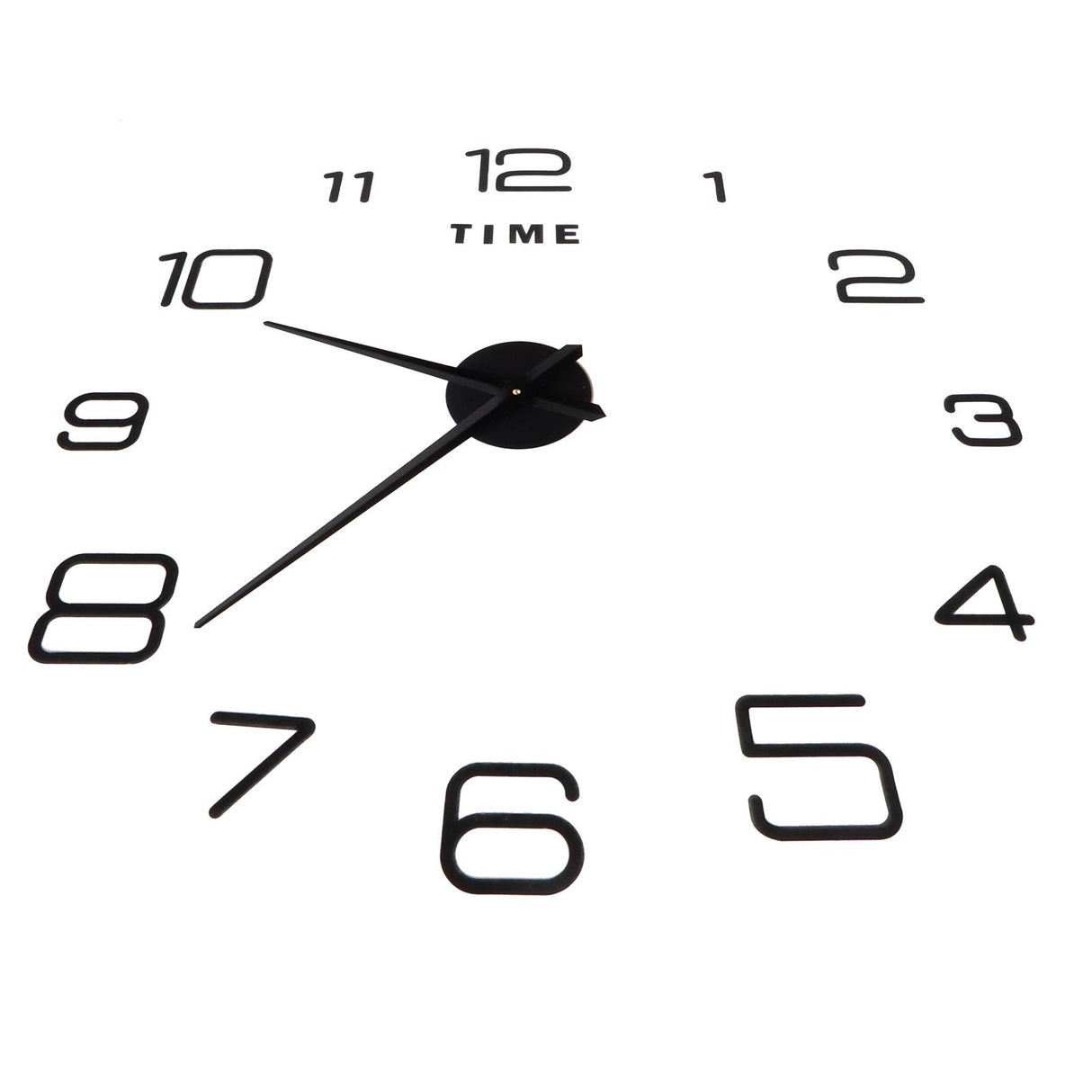 DIY Wall Clock Acrylic Frameless Mirror Surface Wall Sticker Clock Decor for Living Room BedroomBlack