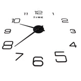 DIY Wall Clock Acrylic Frameless Mirror Surface Wall Sticker Clock Decor for Living Room BedroomBlack - Side View