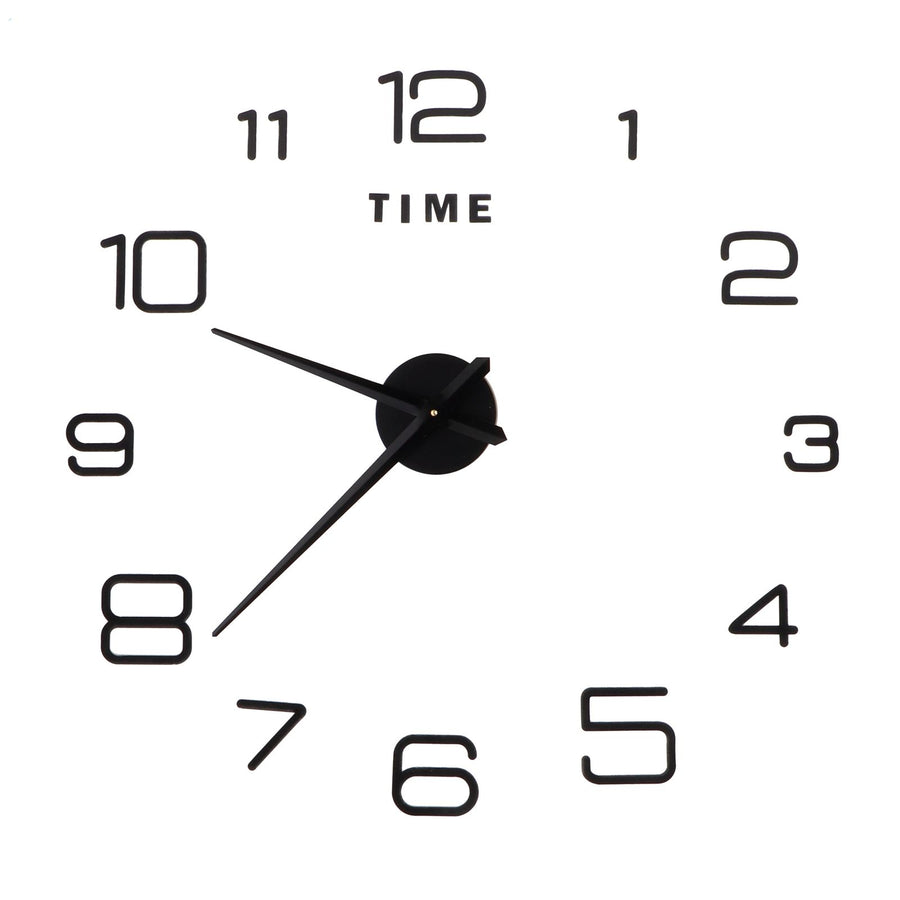 DIY Wall Clock Acrylic Frameless Mirror Surface Wall Sticker Clock Decor for Living Room BedroomBlack