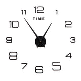 DIY Wall Clock Acrylic Frameless Mirror Surface Wall Sticker Clock Decor for Living Room BedroomBlack - 45-Degree Angle