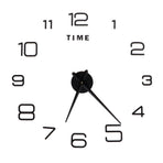DIY Wall Clock Acrylic Frameless Mirror Surface Wall Sticker Clock Decor for Living Room BedroomBlack