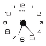 DIY Wall Clock Acrylic Frameless Mirror Surface Wall Sticker Clock Decor for Living Room BedroomBlack - Rear View