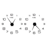 DIY Wall Clock Acrylic Frameless Mirror Surface Wall Sticker Clock Decor for Living Room BedroomBlack - Low Angle
