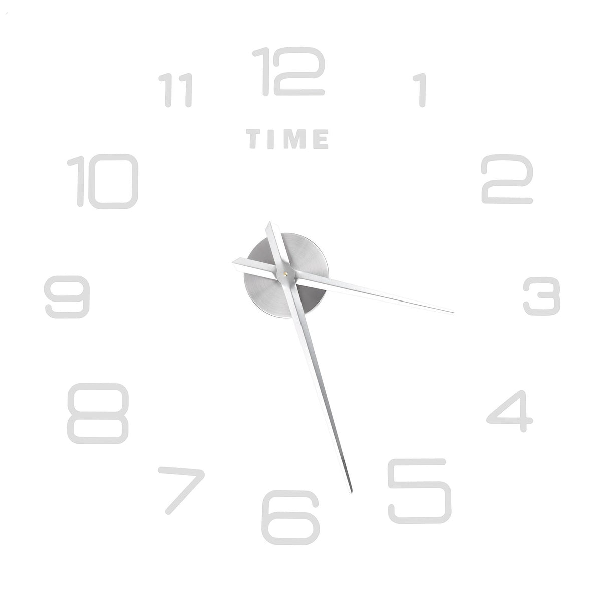 DIY Wall Clock Acrylic Frameless Mirror Surface Wall Sticker Clock Decor for Living Room BedroomSilver