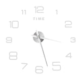DIY Wall Clock Acrylic Frameless Mirror Surface Wall Sticker Clock Decor for Living Room BedroomSilver