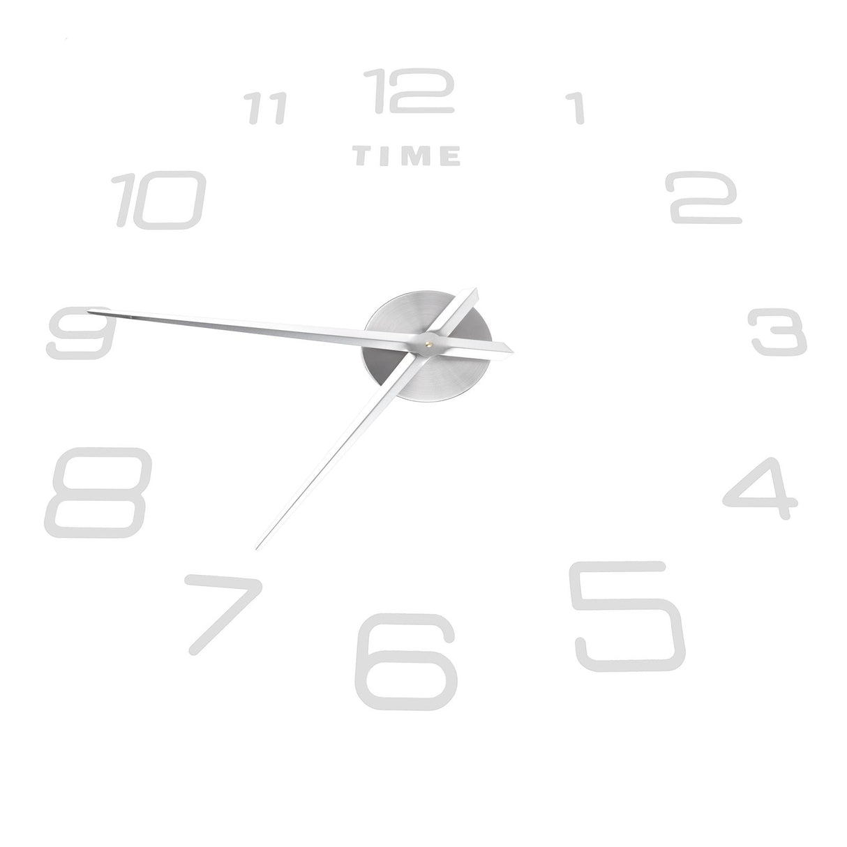 DIY Wall Clock Acrylic Frameless Mirror Surface Wall Sticker Clock Decor for Living Room BedroomSilver