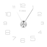 DIY Wall Clock Acrylic Frameless Mirror Surface Wall Sticker Clock Decor for Living Room BedroomSilver - Top-Down View