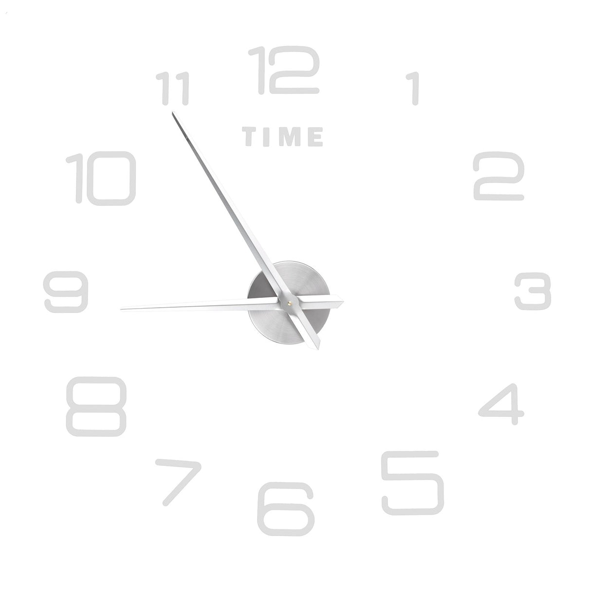 DIY Wall Clock Acrylic Frameless Mirror Surface Wall Sticker Clock Decor for Living Room BedroomSilver