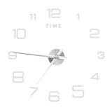 DIY Wall Clock Acrylic Frameless Mirror Surface Wall Sticker Clock Decor for Living Room BedroomSilver - Rear View