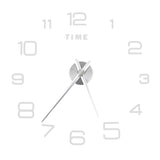 DIY Wall Clock Acrylic Frameless Mirror Surface Wall Sticker Clock Decor for Living Room BedroomSilver