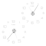 DIY Wall Clock Acrylic Frameless Mirror Surface Wall Sticker Clock Decor for Living Room BedroomSilver