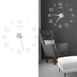 DIY Wall Clock Acrylic Frameless Mirror Surface Wall Sticker Clock Decor for Living Room BedroomSilver - Extra Image