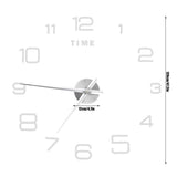 DIY Wall Clock Acrylic Frameless Mirror Surface Wall Sticker Clock Decor for Living Room BedroomSilver