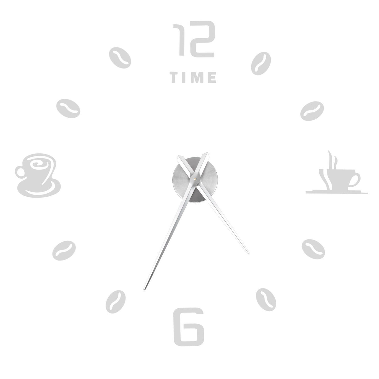 Modern Large Frameless DIY Wall Clock Mirror Surface Sticker for Home Office Room DecorSilver