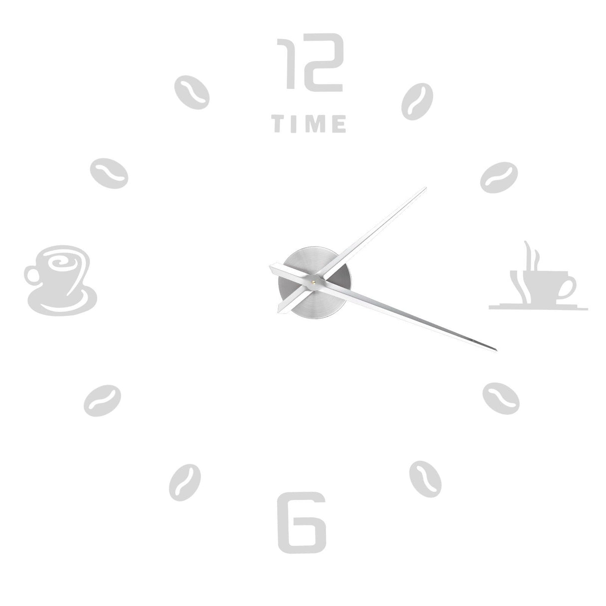 Modern Large Frameless DIY Wall Clock Mirror Surface Sticker for Home Office Room DecorSilver