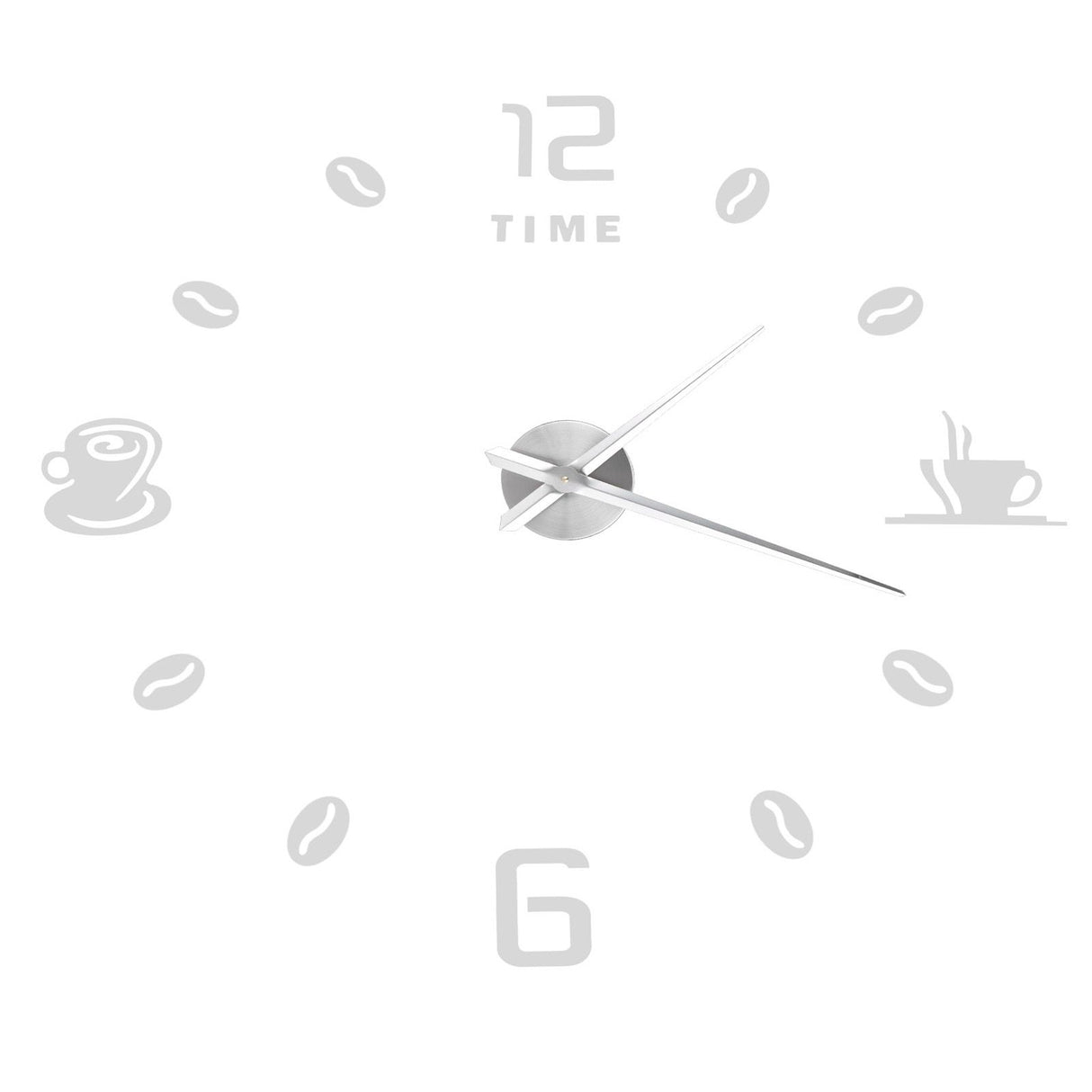 Modern Large Frameless DIY Wall Clock Mirror Surface Sticker for Home Office Room DecorSilver