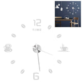 Modern Large Frameless DIY Wall Clock Mirror Surface Sticker for Home Office Room DecorSilver - Extra Image