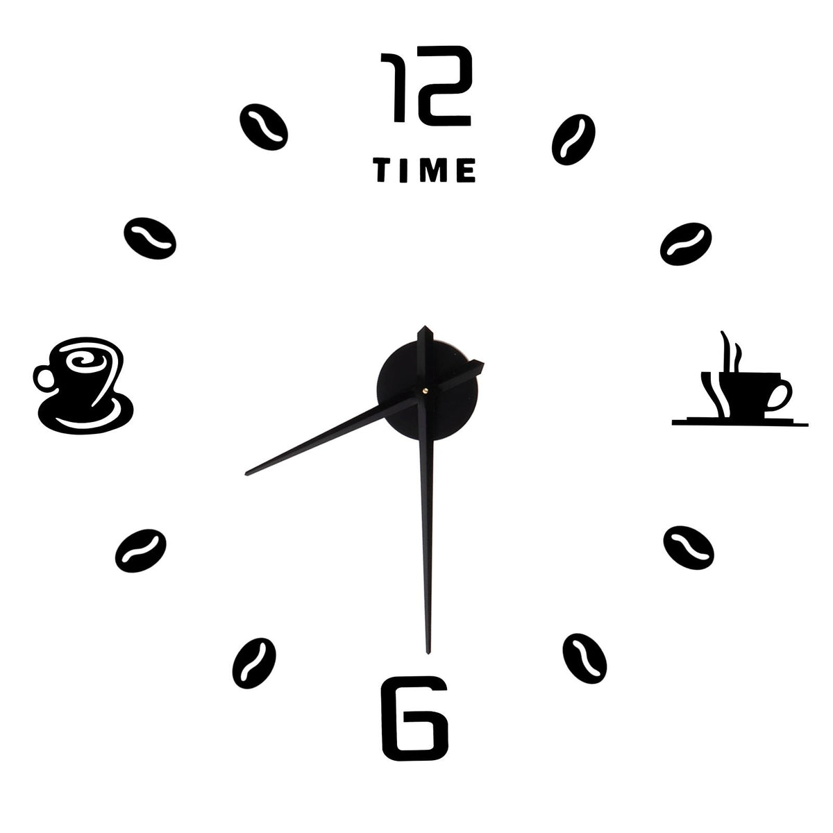Modern Large Frameless DIY Wall Clock Mirror Surface Sticker for Home Office Room DecorBlack