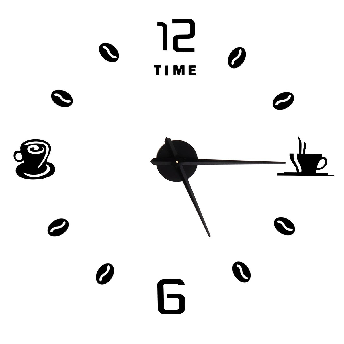 Modern Large Frameless DIY Wall Clock Mirror Surface Sticker for Home Office Room DecorBlack