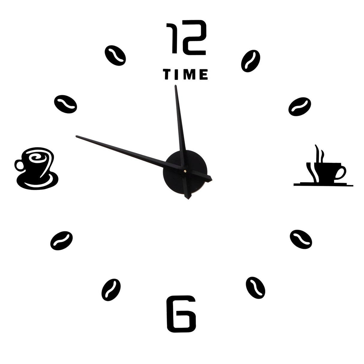 Modern Large Frameless DIY Wall Clock Mirror Surface Sticker for Home Office Room DecorBlack