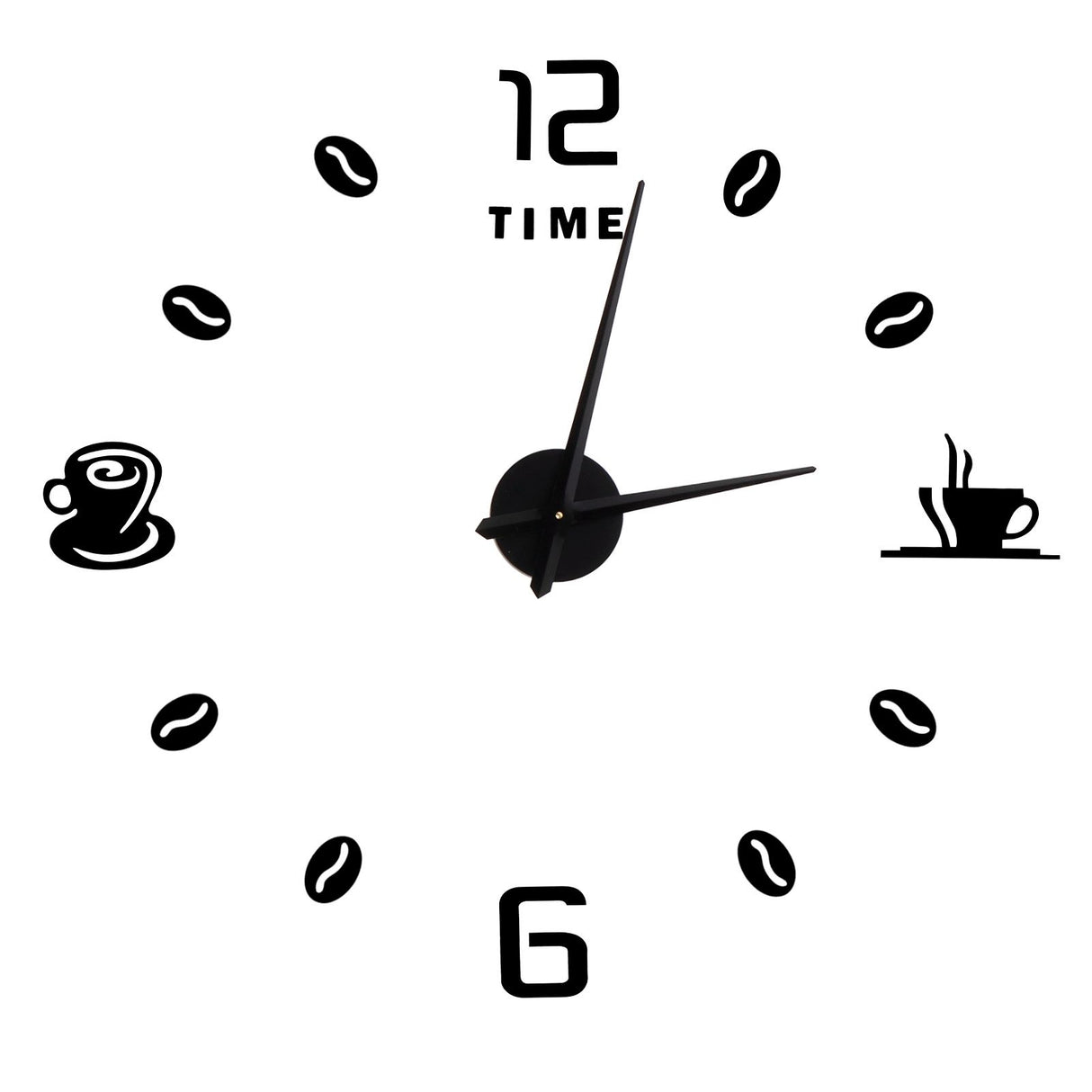 Modern Large Frameless DIY Wall Clock Mirror Surface Sticker for Home Office Room DecorBlack