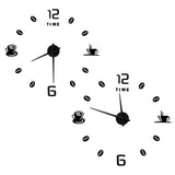 Modern Large Frameless DIY Wall Clock Mirror Surface Sticker for Home Office Room DecorBlack