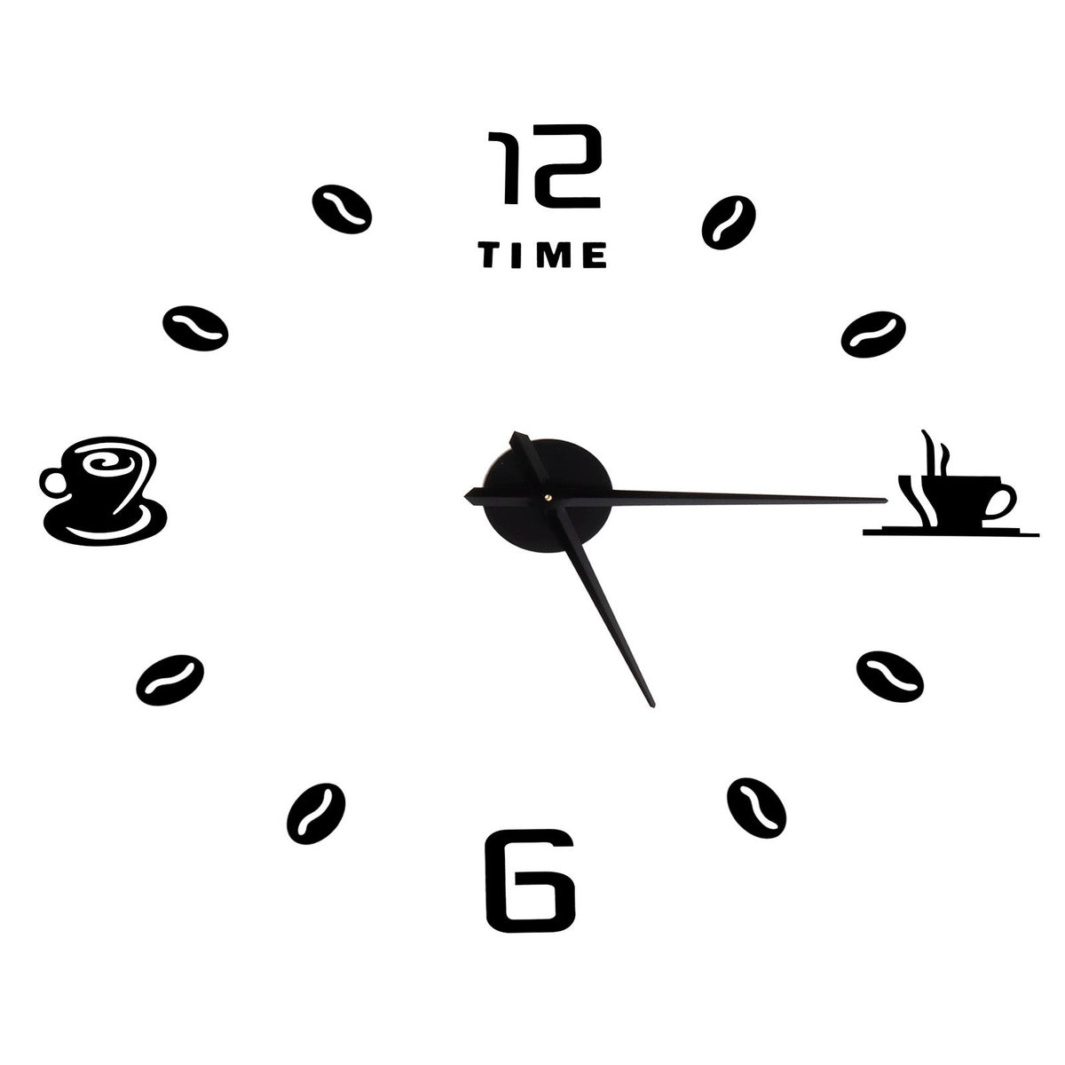 Modern Large Frameless DIY Wall Clock Mirror Surface Sticker for Home Office Room DecorBlack