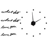 Innovative DIY Wall Clock Stylish Mirror Surface Sticker Clock Modern Home DecorationBlack - Front View