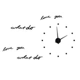 Innovative DIY Wall Clock Stylish Mirror Surface Sticker Clock Modern Home DecorationBlack