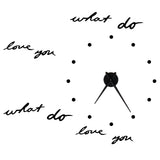 Innovative DIY Wall Clock Stylish Mirror Surface Sticker Clock Modern Home DecorationBlack - Close-Up Angle