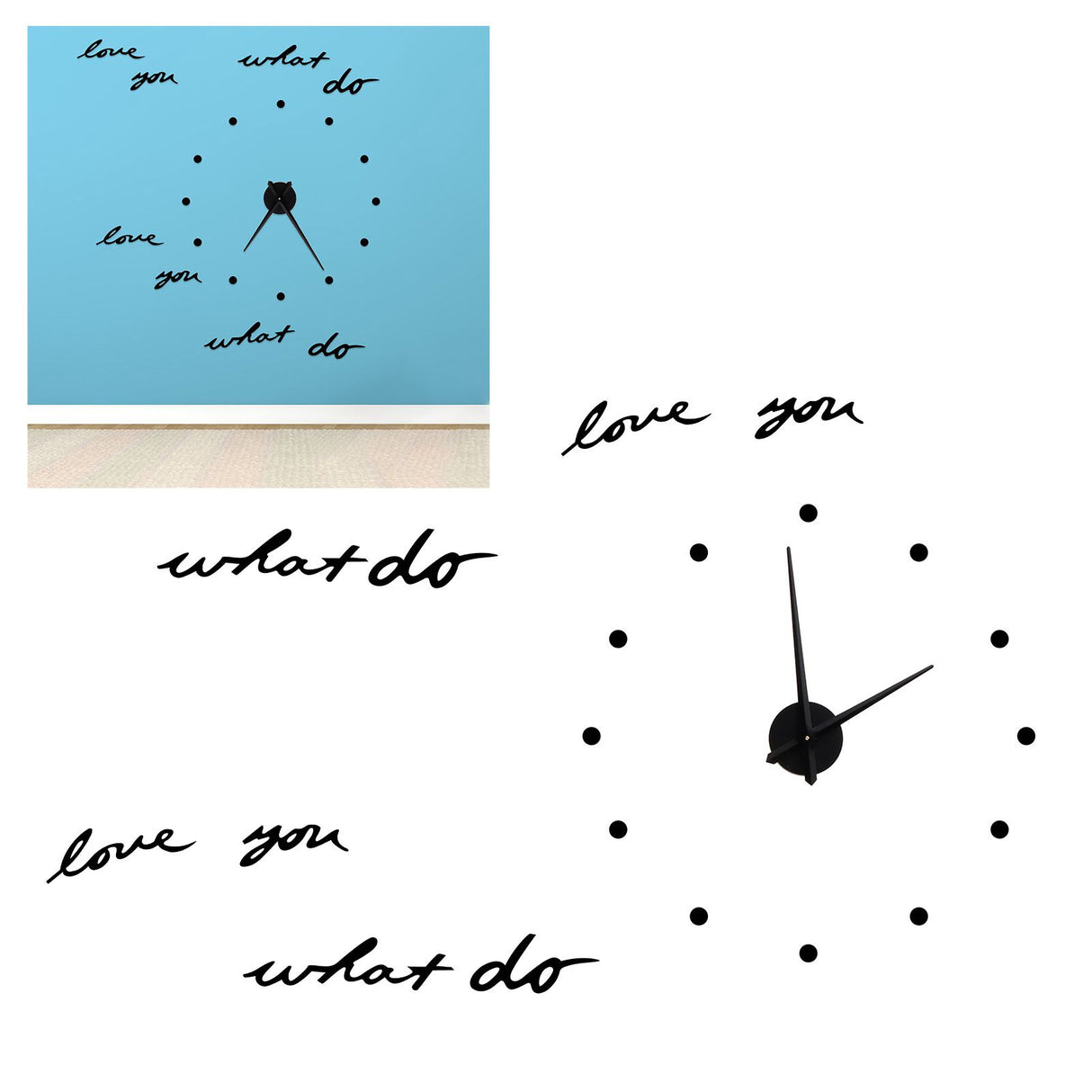 Innovative DIY Wall Clock Stylish Mirror Surface Sticker Clock Modern Home DecorationBlack