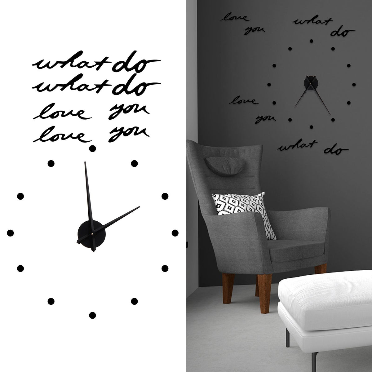 Innovative DIY Wall Clock Stylish Mirror Surface Sticker Clock Modern Home DecorationBlack