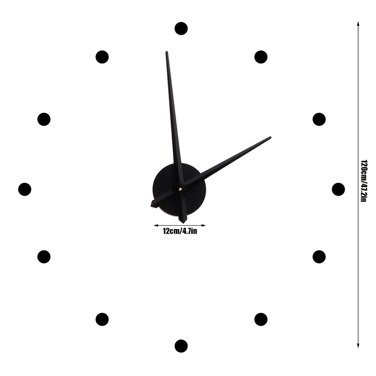 Innovative DIY Wall Clock Stylish Mirror Surface Sticker Clock Modern Home DecorationBlack