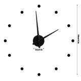 Innovative DIY Wall Clock Stylish Mirror Surface Sticker Clock Modern Home DecorationBlack - Extra Image