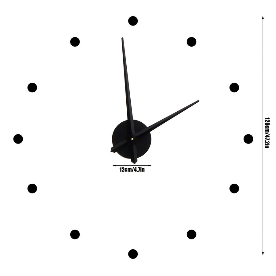 Innovative DIY Wall Clock Stylish Mirror Surface Sticker Clock Modern Home DecorationBlack