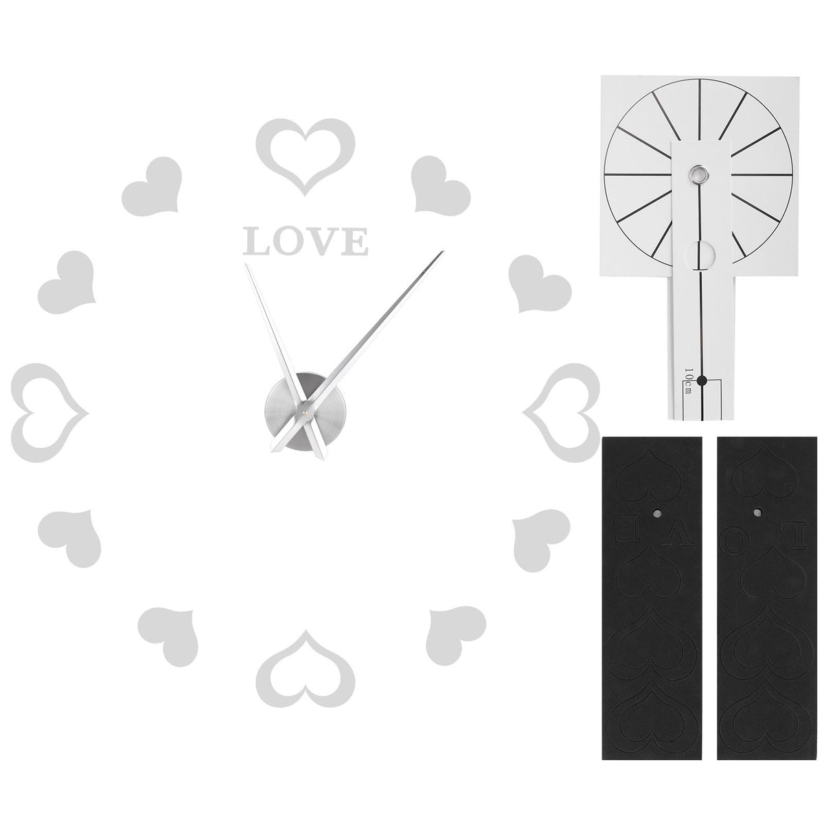 Innovative DIY Wall Clock Acrylic Mirror Surface Wall Sticker Clock for Home DecorationSilver